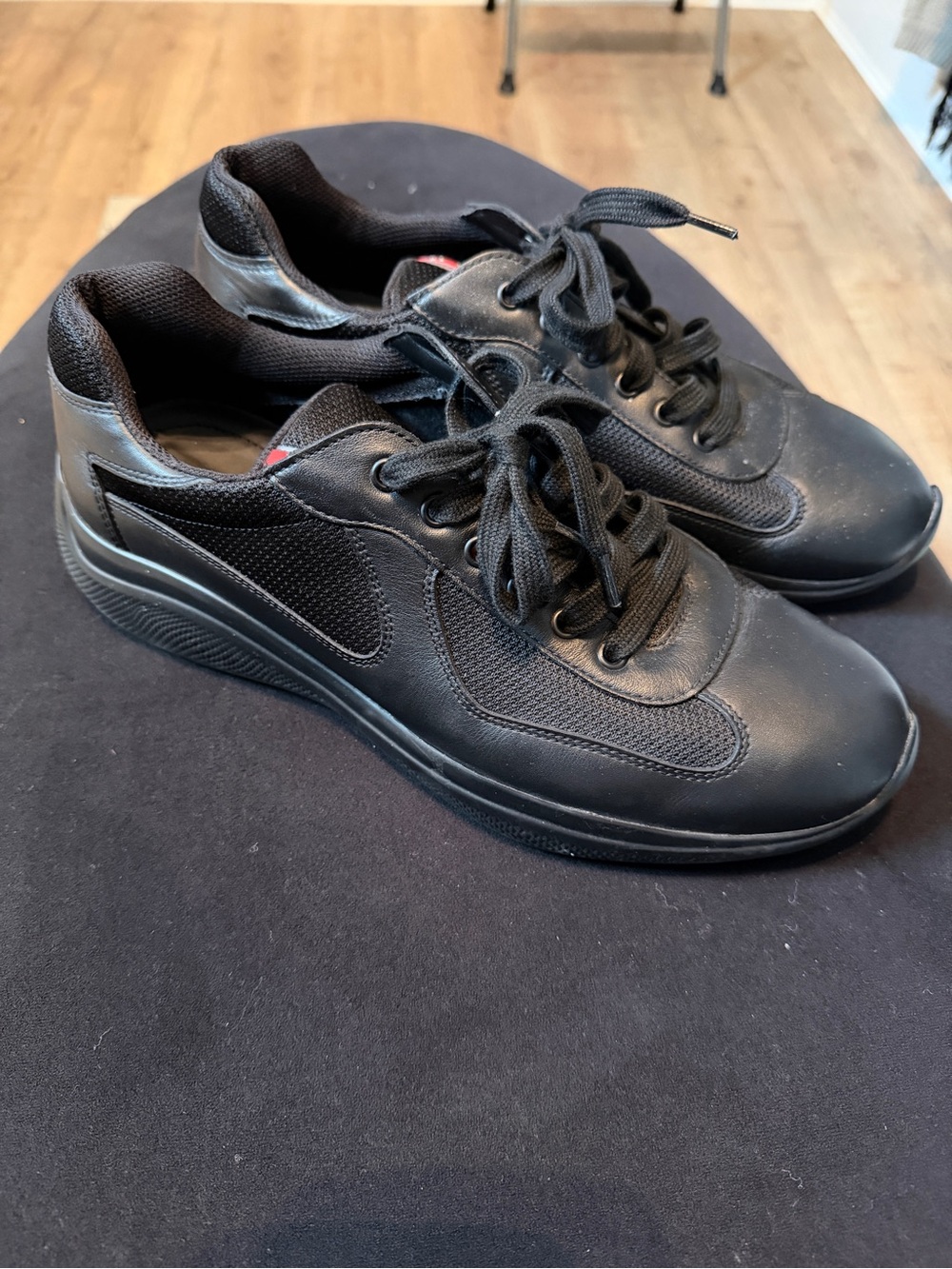 Prada Men's Black Lace-Up Sneakers